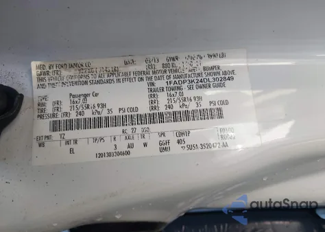 2013 Ford Focus Se из США, поврежденный, VIN 1FADP3K24DL302849